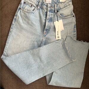 Zara high rise ankle straight jeans